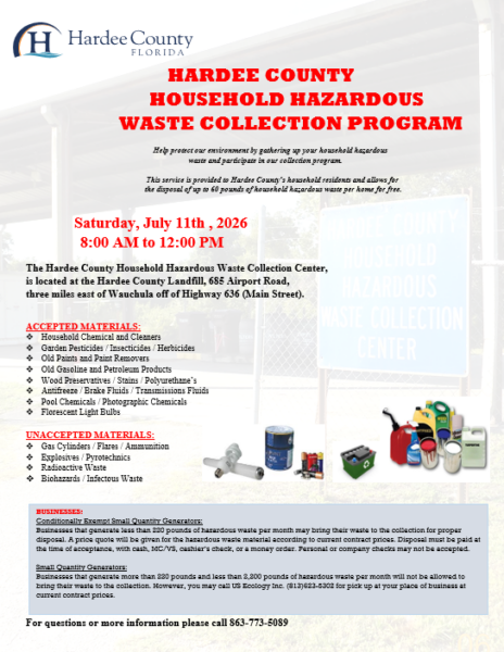 Hazardous Waste Collection Day Flyer